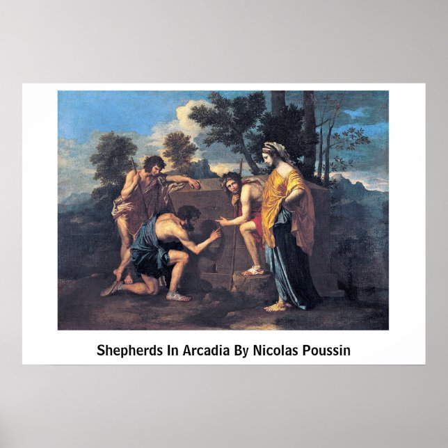 Póster Pastores En Arcadia Por Nicolas Poussin (Frente)