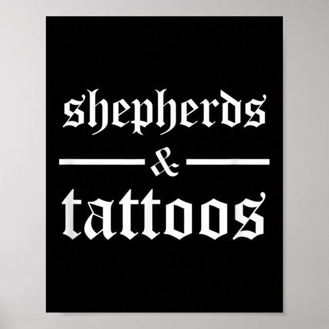 Póster Pastores Y Tattoos Divertidos Dueños De Perros Tat (Frente)