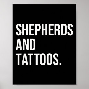 Póster Pastores Y Tatuajes Dueño Pastor Perro Tatuado Amo