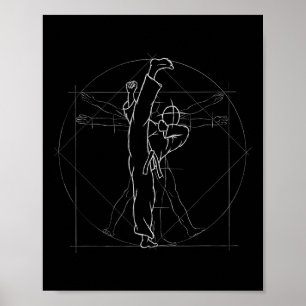 Póster Patada Circular Kickboxing Kung Fu Mma Tae-kwon-do