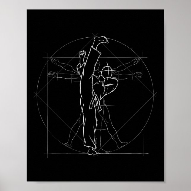 Póster Patada Circular Kickboxing Kung Fu Mma Tae-kwon-do (Frente)