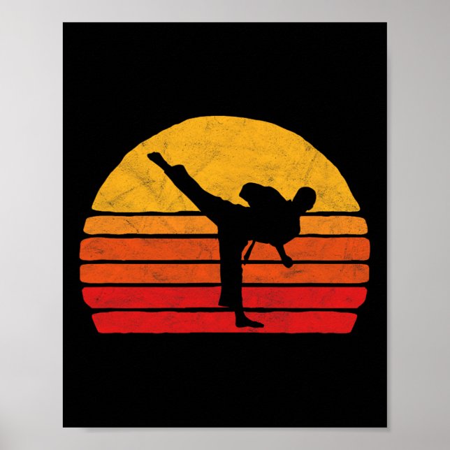 Póster Patada de Karate de Pie Gráfico al Estilo Sol de l (Frente)