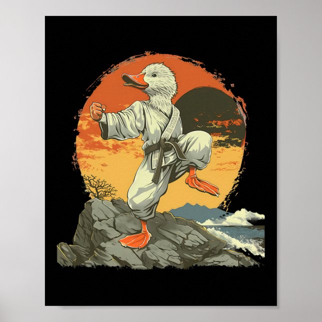 Póster Patada de pato de karate Jiu-jitsu Boxeo de Sunset (Frente)