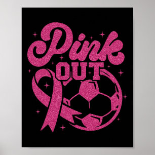Póster Patada Rosa Para Un Fútbol De Curación De Cáncer D