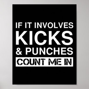 Póster Patadas Divertidas y Golpes de Kickboxing