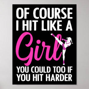Póster Patadas Geniales de Kickboxing para Mujeres Chicas