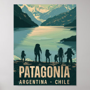 Póster Patagonia Argentina Chili Vintage Travel Place