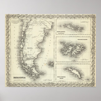Póster Patagonia South Orkney Islas Falkland