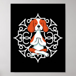 Póster Patas de Beagle Mascota Perro Practicante de Yoga 