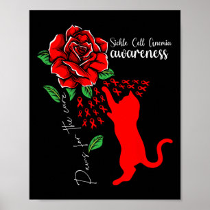 Póster Patas De Gato De Rosa Rojo Para Anemia De Células