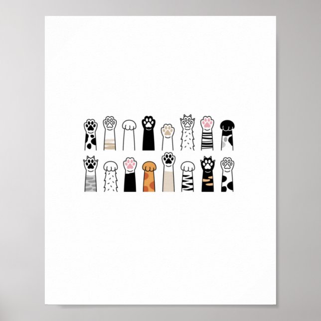 Póster patas de gato y perro lindos (Frente)