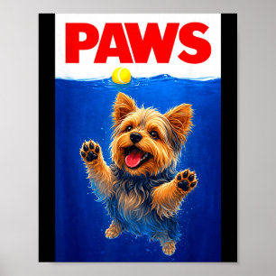 Póster Patas de novedad lindas perro Yorkshire Terrier