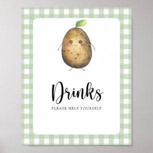 Póster Patata pequeña - Las bebidas te ayudan