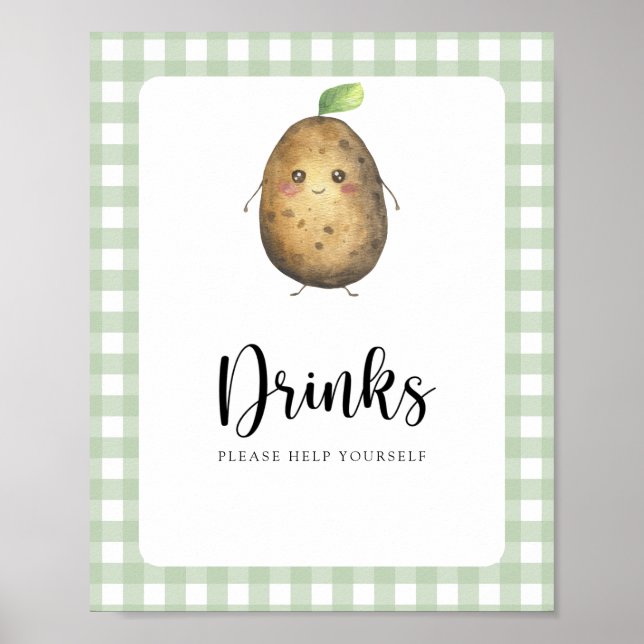 Póster Patata pequeña - Las bebidas te ayudan (Frente)