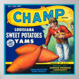 Póster Patatas dulces de Luisiana del campeón