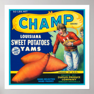 Póster Patatas dulces del campeón del vintage