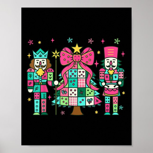 Póster Patchwork Nutcracker Árbol de Navidad Nk Nutcracke (Frente)