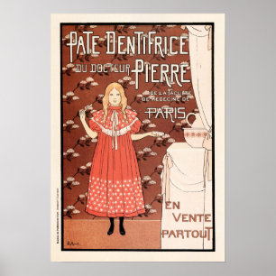 Póster PATE DENTIFRICE Francés Paris Toothpegar Pincel de