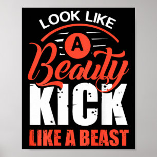 Póster Patea Como Una Bestia, Camiseta de Kickboxing, Cam