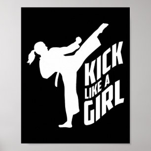 Póster Patea Como Una Chica-karate Kickboxing Chica