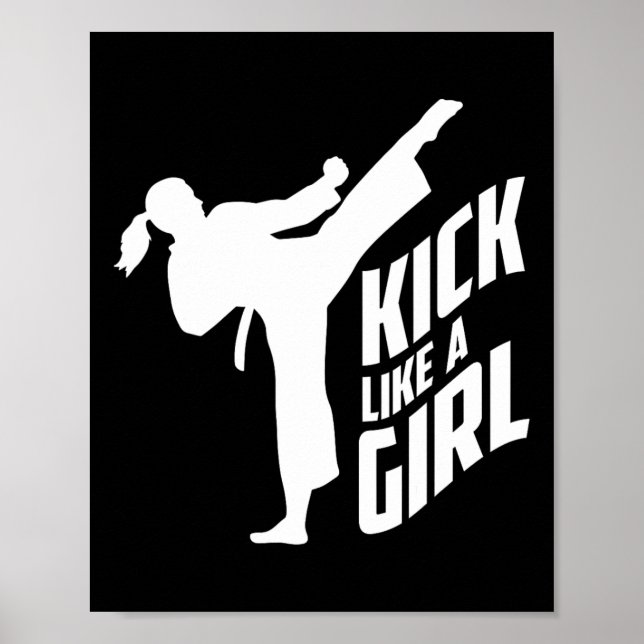 Póster Patea Como Una Chica-karate Kickboxing Chica  (Frente)