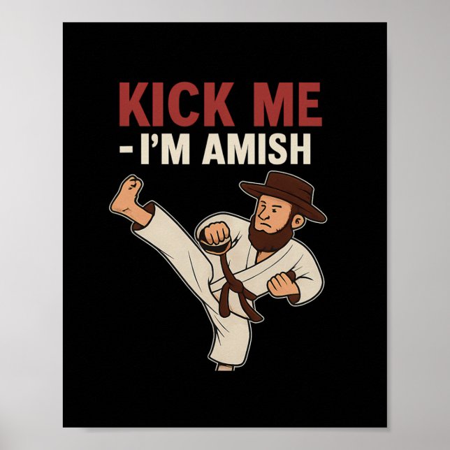 Póster Patéame Im Amish Karate Spin Kick Graphic (Frente)