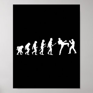Póster Patear Boxeador de Kickboxing Mma Boxeo Evolución