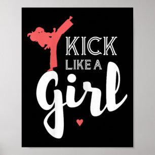 Póster Patear como un Chica de karate contra regalo depor