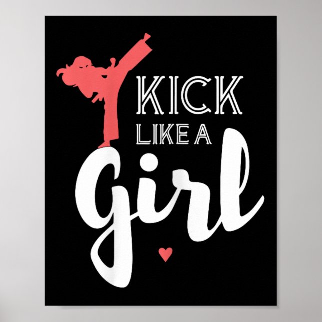 Póster Patear como un Chica de karate contra regalo depor (Frente)