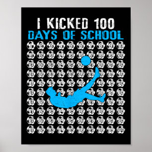 Póster Pateé 100 Días De Fútbol Escolar 100º Día De Sc