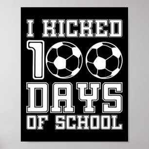 Póster Pateé 100 Días De Fútbol Escolar Deportes De 100 D