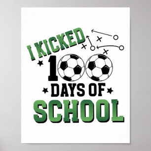 Póster Pateé 100 Días De Fútbol Escolar Deportes De 100 D