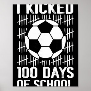 Póster Pateé 100 días de fútbol escolar Día 100 niños
