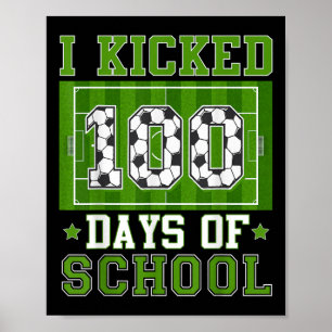 Póster Pateé 100 Días De Fútbol Escolar Niños De 100 Días