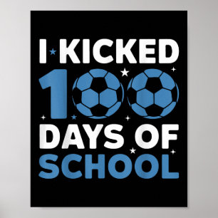 Póster Pateé 100 Días De Fútbol Escolar Niños De 100 Días