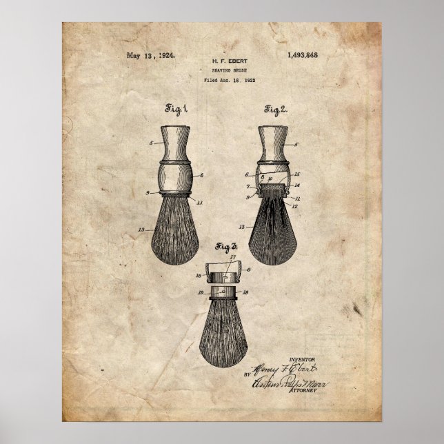 Póster Patent Print of a Shaving Brush (Frente)