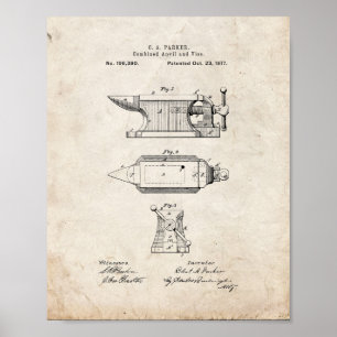Póster Patente Anvil Y Vise Combinados - Vieja