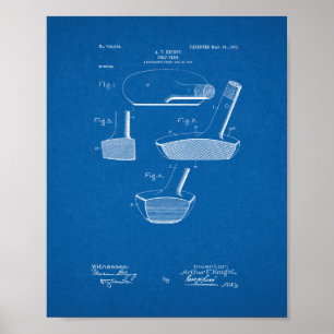 Póster Patente club de golf - Blueprint