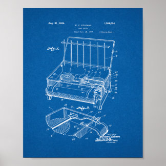 Póster Patente Coleman Camp Stove - Blueprint