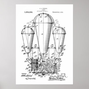 Póster Patente de Airship Steampunk