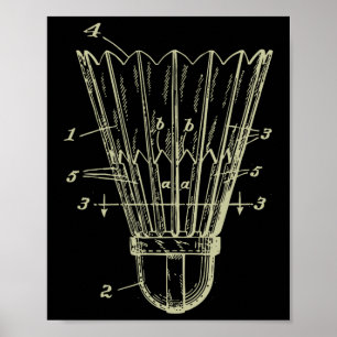 Póster Patente de autostop del transbordador de Badminton