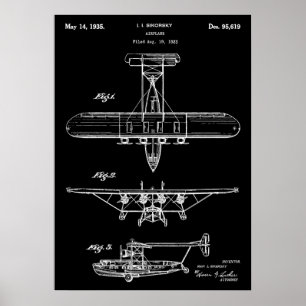 Póster Patente de avión