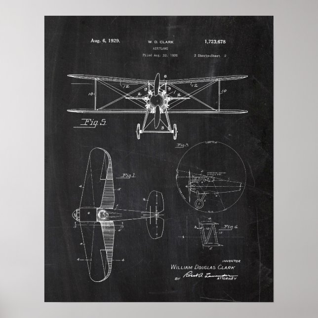 Póster Patente de avión (Frente)