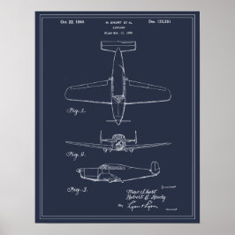 Póster Patente de avión de Viajes Vintage Blueprint Art 1