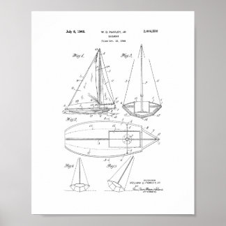 Póster Patente de barco de vela