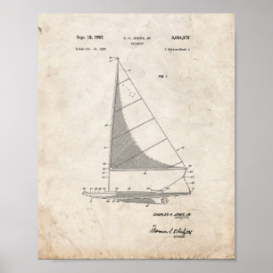 Póster Patente de barco de vela - Viejo aspecto