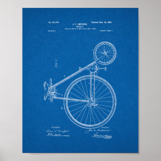Póster Patente de bicicletas - Blueprint