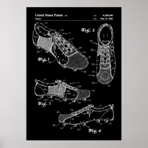 Póster Patente de botes de fútbol