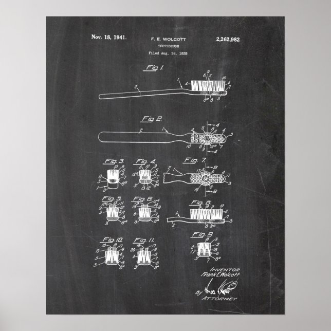 Póster Patente de cepillo de dientes (Frente)