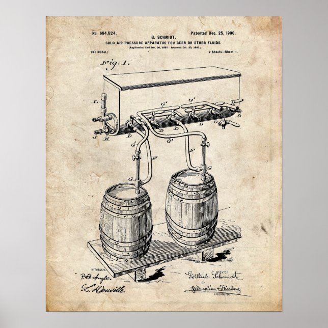 Póster Patente de cerveza (Frente)